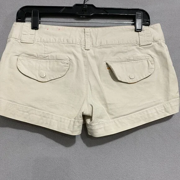 American Eagle Outfitters Khaki Low Rise Shorts w/ Orange Trim | Size 4 - Picture 2 of 4